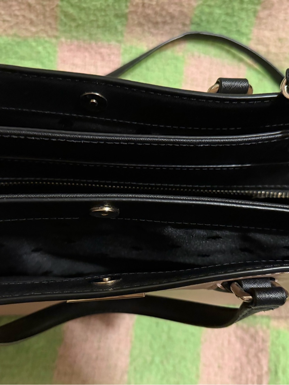 kate spade Blush and Black Double-Handle Satchel - Picture 3 of 4